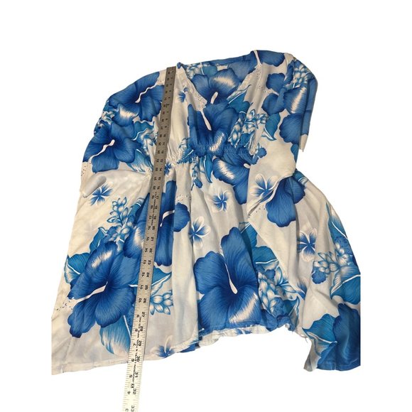 Thai Two Blue & White Floral Print Beach Coverup - Picture 10 of 11
